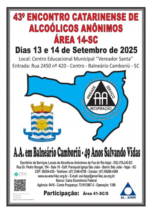 43º Encontro Catarinense de Alcoólicos Anônimos (Área 14) - SC