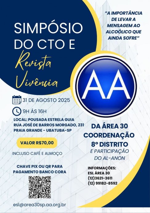 Simpósio do CTO e Revista Vivência (Área 30, Coordenação 8º Distrito AA) - SP