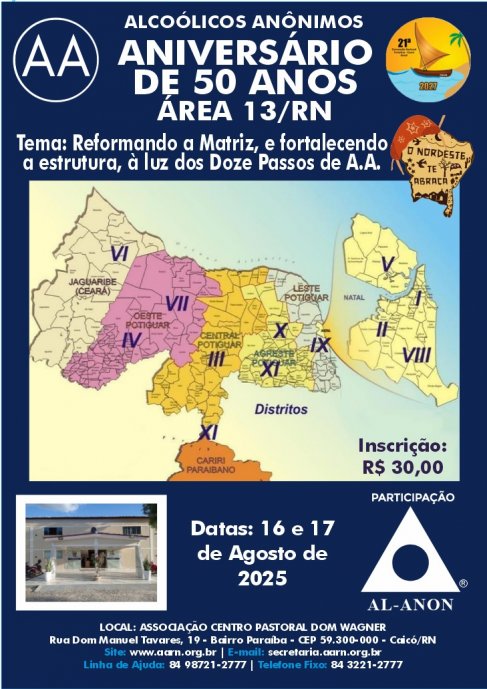 Alcoólicos Anônimos Aniversário de 50 Anos (Área 13) - RN