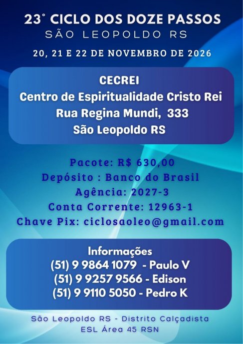 23º Ciclo dos Passos da Área 45 - 20-22/11/2026 - São Leopoldo/RS