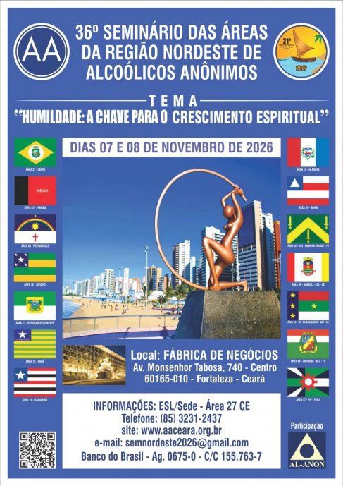 36º Seminário das Áreas da Região Nordeste de A.A.: Humildade - 07-08/11/2 - Fortaleza/CE